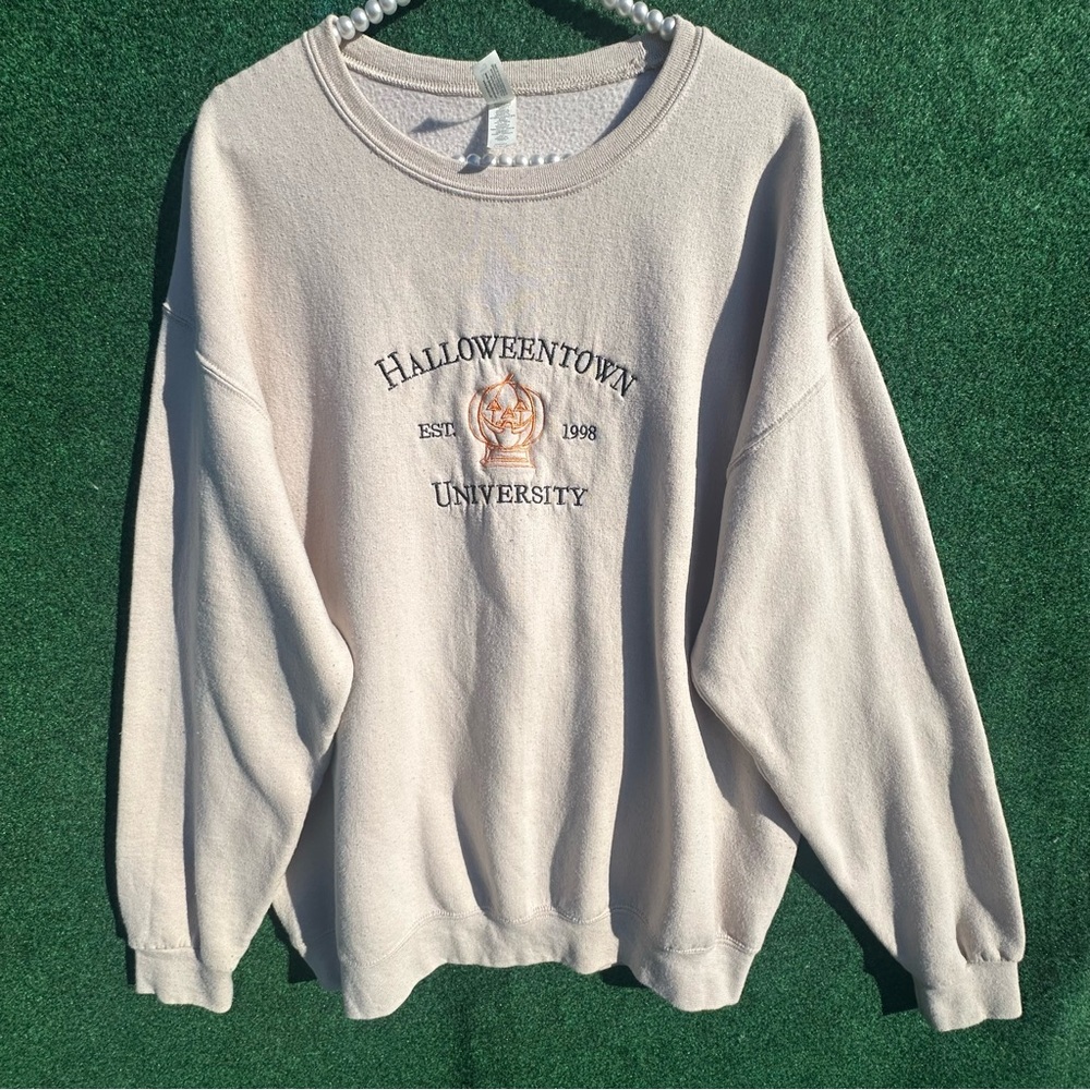 Cream Halloweentown University Crewneck Sweater